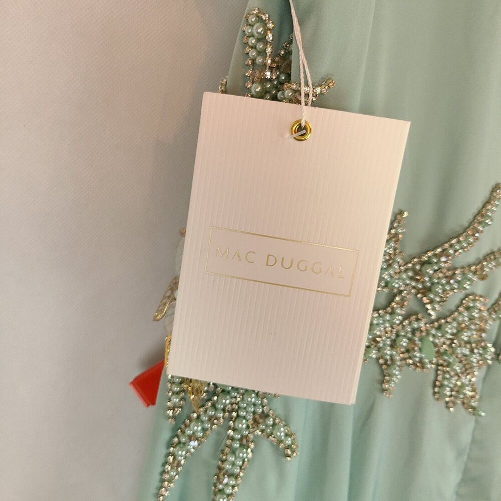 New MAC DUGGAL 11262 Sage Embellished One Shoulder Asymmetrical Gown Wm (16)$598 - Picture 15 of 16